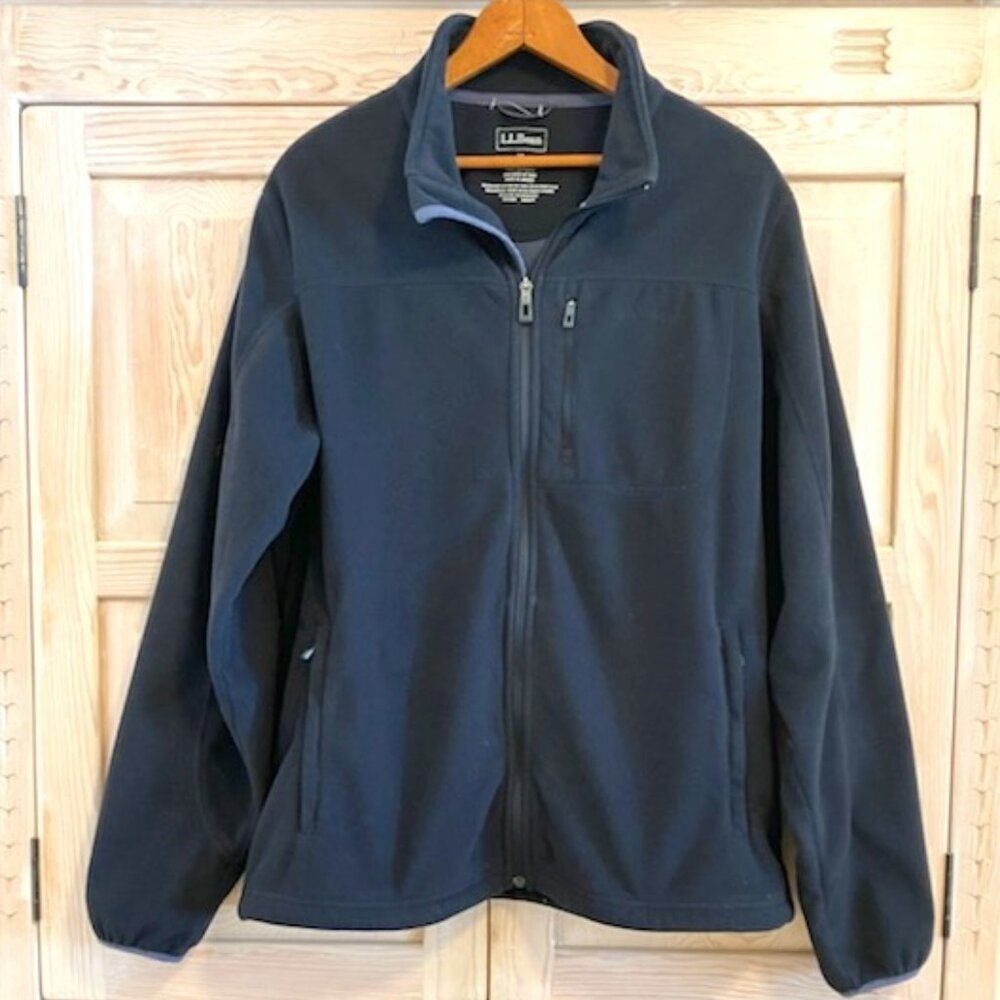 LL Bean Polartec Windbloc Fleece Jacket with Pockets Mens Size Medium Da…
